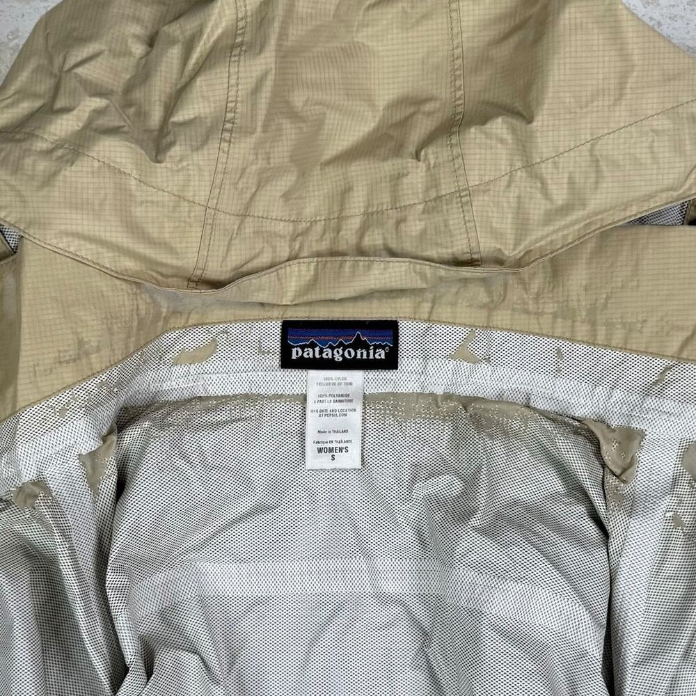 Vintage Y2K Patagonia Windbreaker Jacket Womens S Tan Trench Coat Style Length - Picture 4 of 7